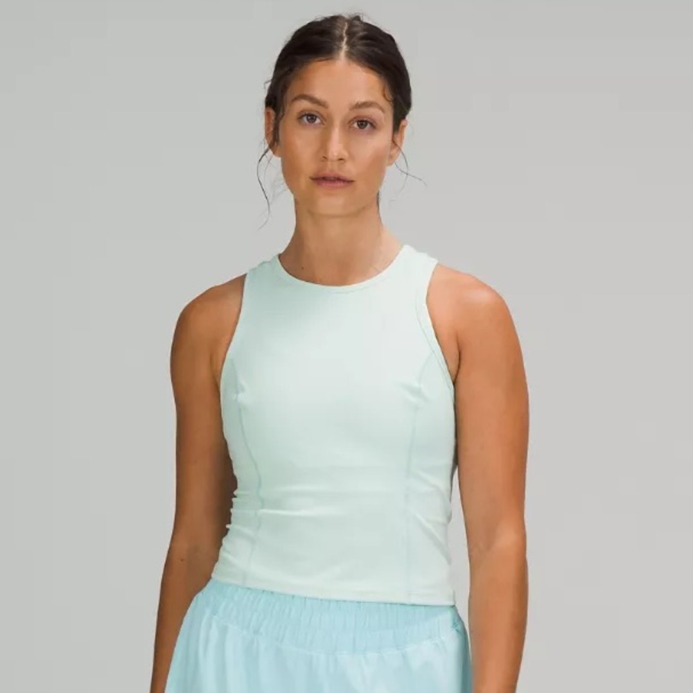 Lululemon Nulux Racerback Cropped Run Tank Top Delicate Mint